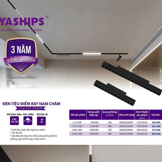 Đèn tiêu điểm ray nam châm L440-24W 5 den-tieu-diem-ray-nam-cham