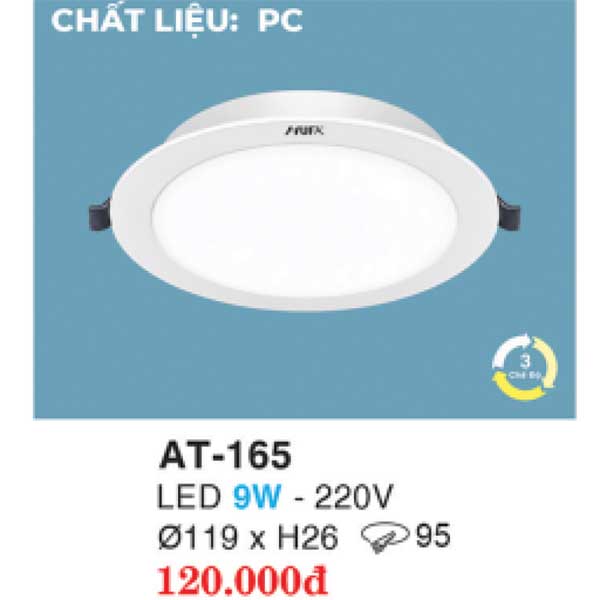 Đèn led downlight âm trần AT-165 9W 1 den-led-downlight-am-tran-AT-165-9W