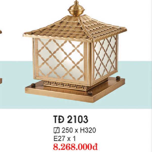 Đèn Trụ Cổng Đồng nguyên chất TĐ 2104 2 den-tru-cong-dong-nguyen-chat-td-2103