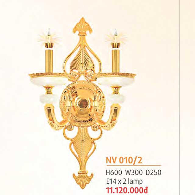 Đèn tường đồng mạ vàng 24K NV 010/2 1 den-tuong-dong-ma-vang-24k-nv-010/2