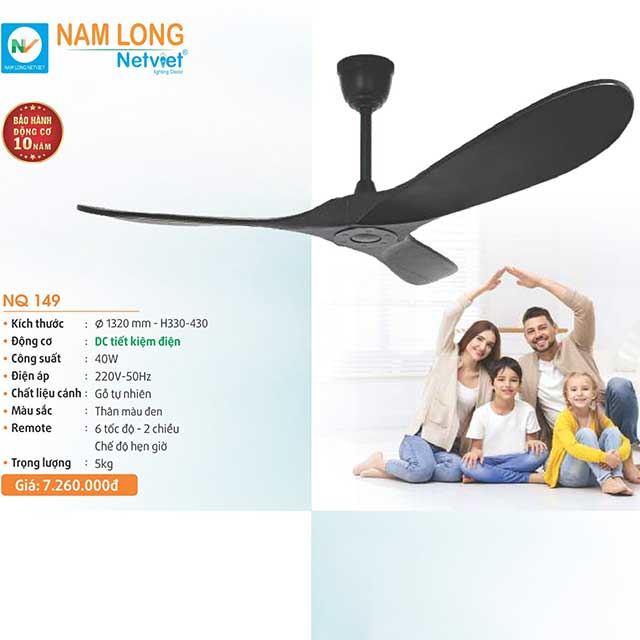 Quạt trần 3 cánh gỗ NQ 149 1 quat-tran-3-canh-go-nq-149