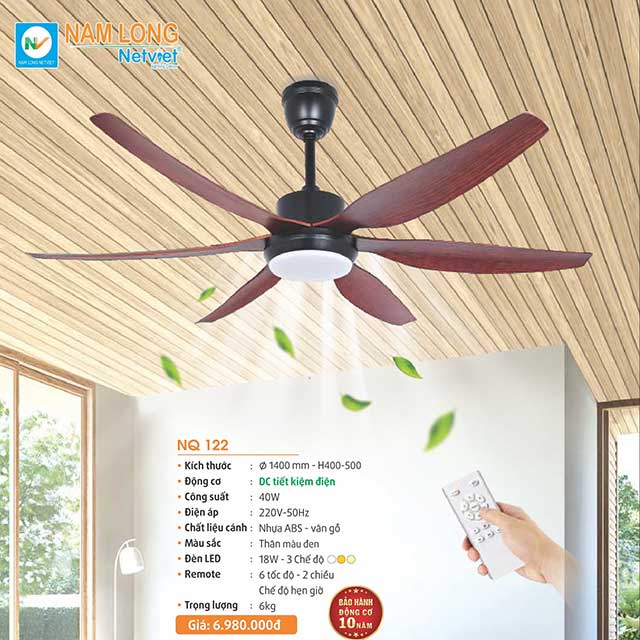Quạt trần đèn 5 cánh NQ 123 2 quat-tran-den-5-canh-hien-dai-nq-122