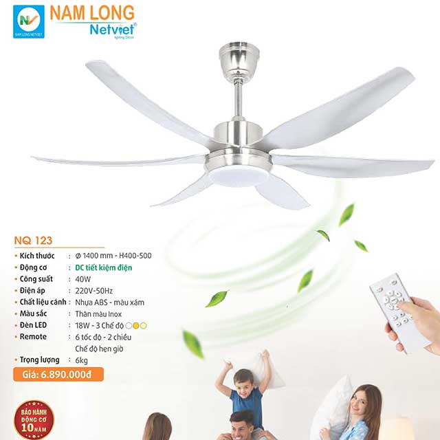 Quạt trần đèn 5 cánh NQ 123 1 quat-tran-den-5-canh-nq-123